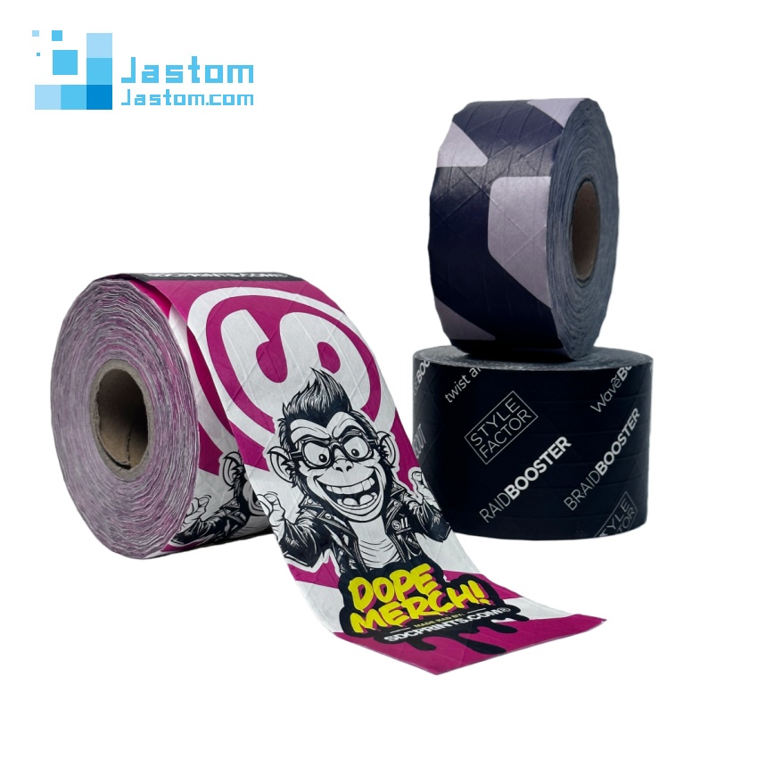 Jastom Degradable Water Activated Kraft Paper Tape, Eco Friendly Wet Activated Kraft Paper Gummed Adhesive Tape For Packaging