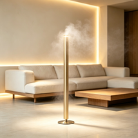 Diffuseur de parfum de sol en alliage d'aluminium doré de luxe, commande par application, éclairage LED, USB/Type-C, batterie 100 ml, grand format pour hôtel, 1 an