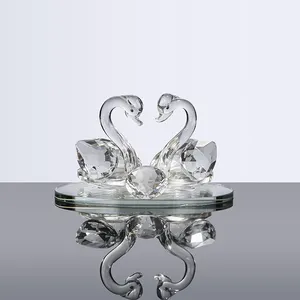 MH-LP056 lovely crystal swan crystal swan sculpture crafts wedding favors gift crystal swan