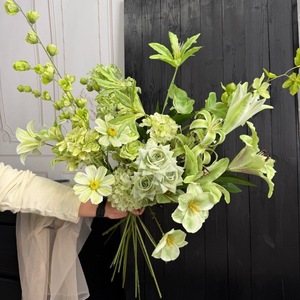 มู่จินซี ช่อดอกไม้ประดิษฐ์ผสมสีเขียวอะโวคาโด สำหรับตกแต่งงานแต่งงานและของประดับตกแต่ง - Product Image 2