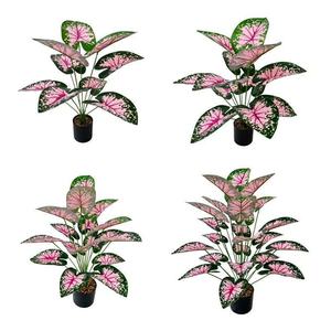 เต่าปลอมสำหรับตกแต่งบ้าน taro ใบไม้ปลอมสีเขียวพืชภูมิทัศน์สวน - Product Image 5