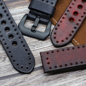 KZC06 /KZC07 cinturino per orologio in pelle italiana vintage cinturini per orologi marrone rosso naturale fashions uomo donna 20/22/24MM - Product Image 2