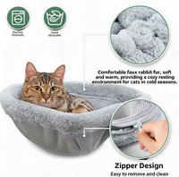 Coussin pour chat moderne réglable et pliable en flanelle, lavable, pour bureau, maison, intérieur, toutes saisons