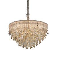 Lustre de plafond en cristal de luxe moderne avec abat-jour en verre faits à la main pour salon, chambre à coucher, hall d'hôtel