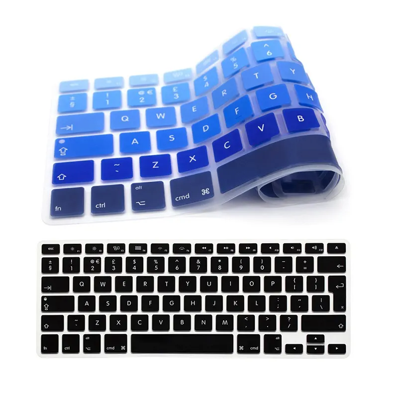 Водонепроницаемая силиконовая защитная пленка для клавиатуры EU UK с английскими буквами для Macbook