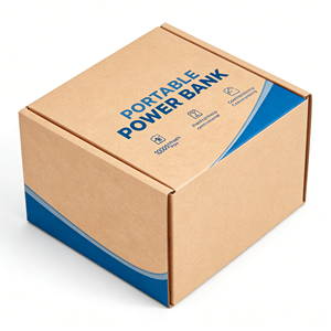 Caja de embalaje para power banks y productos electrónicos 3C, para marcas en línea, de cartón corrugado tipo B y E, con opción de cierre automático y personalizable. - Product Image 2