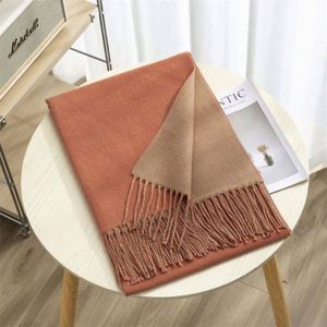 Bufanda Larga de Invierno al por Mayor con Borlas, Chal de Pashmina de Doble Cara de Color Liso, Bufandas Cálidas de Lujo de Cachemira para Mujer - Product Image 1