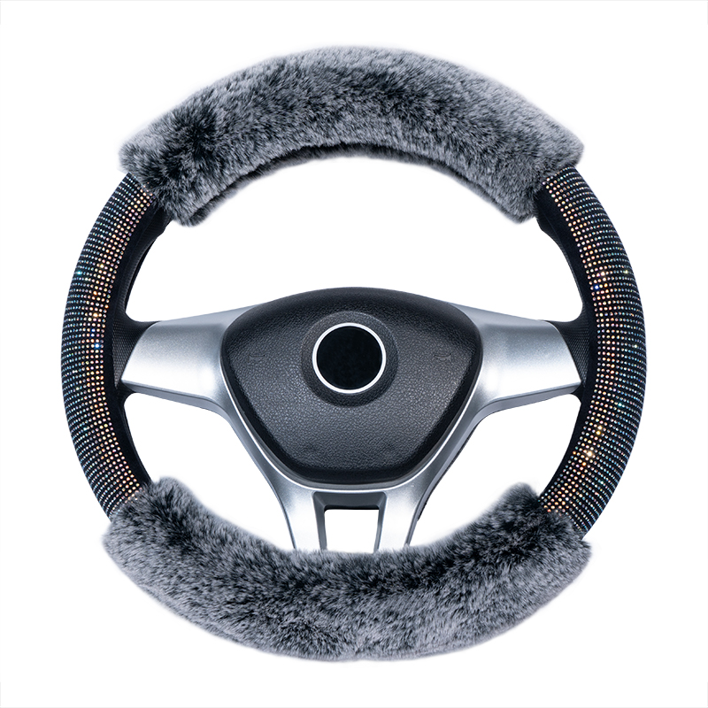 Audly SWC-2021-01 Diamond Style Plush Car Steering Wheel Cover - Product Information