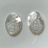 Nacre Coquillage Sculpté Ovale Croyance Religieuse Vierge Aparecida Pendentif Femmes Accessoires Bijoux