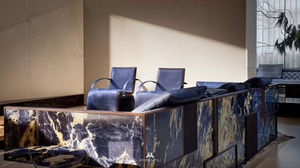 Juego de Sofás Cuadrados Minimalistas de Estilo Italiano, Ecológicos, Esmerilados, Personalizados, Grandes e Irregulares para Sala de Estar - Product Image 4