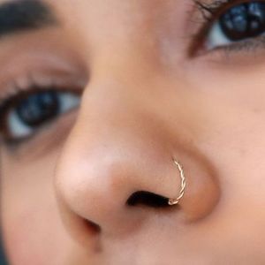 Piercing para la nariz, joyería 2021, personalizado, creativo, oro de 14K, alambre trenzado - Product Image 1
