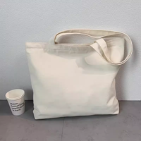 Tas Tote Kanvas Kapas Kapasitas Besar Custom, Tas Belanja Warna Solid Tahan Lama dengan Ritsleting, Tas Tote Selempang untuk Wanita