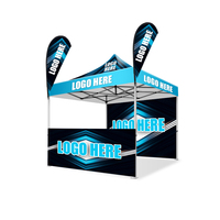 Tente pliante de type marquee avec impression numérique de logo personnalisé, épaissie, robuste, durable, pour l'extérieur, 10x10 pieds, facile à transporter