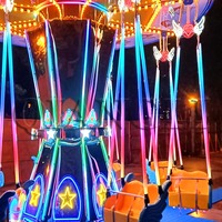 Manège à chaises volantes pour parc d'attractions, pivotant et rotatif, capacité de 16 personnes, construction en acier et fibre de verre
