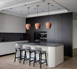 Diseño de Muebles de Cocina Personalizados para Toda la Casa, Diseño de Muebles de Cocina con Chapa de Madera Oscura, Gabinete de Cocina para el Mercado Canadiense - Product Image 1