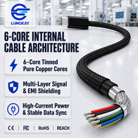 Câble USB-C personnalisé 240W PD 3.1, 6 conducteurs en cuivre pur, tressé en nylon, pour charge rapide, fabricant direct, OEM