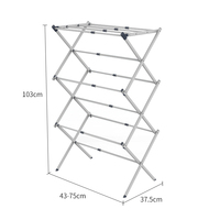 Séchoir à linge professionnel en métal pliable et extensible à 3 niveaux de 8 m avec couleur personnalisée pour salle de bain