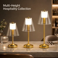 Lampe de table sans fil DC multi-hauteurs, flexible et simple, rechargeable, 3 CCT, à intensité tactile, pour hôtel, bar, salon