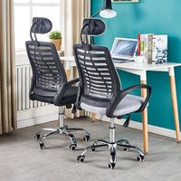 Chaise de bureau de direction moderne à dossier haut avec dossier en maille ergonomique, mécanisme d'inclinaison réglable en hauteur et appui-tête