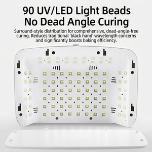 Lampe à ongles professionnelle portable sans fil UV LED en forme de cœur avec strass, séchoir à gel rechargeable pour fournitures de salon de manucure en gros - Product Image 2
