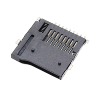 TF solder eksternal SMT Nine Pin 9P TF tempat kartu elastis sendiri Slot kartu memori SD mikro