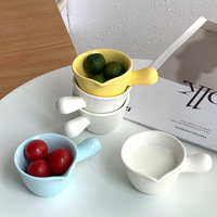 Petite coupelle en céramique colorée pour sauce, bol à servir, tasse à crème, plat à assaisonnement domestique, compatible micro-ondes
