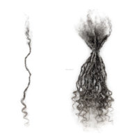 Extensions de cheveux bouclés premium, couleur sel et poivre #   Extensions de dreadlocks blondes faites à la main de 8 pouces (0,2 cm) – Vente en gros usine