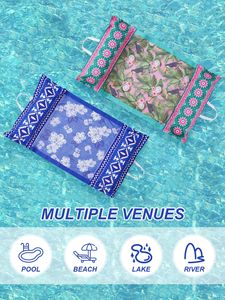 Matelas flottant transfrontalier en tissu tropical pour adulte, avec fonction hamac, bain de bain, transat de loisirs et jouet aquatique - Product Image 2
