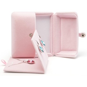 Caja de terciopelo rosa para joyería, caja de exhibición y almacenamiento para pendientes y colgantes, personalizable según las necesidades. - Product Image 5