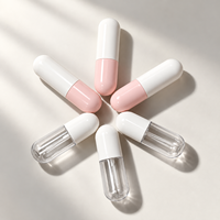 Flacon pompe pulvérisateur PET compact en forme de capsule pour cosmétiques et soins de la peau, 60ml, 80ml, 100ml, 120ml, 150ml, personnalisable avec logo