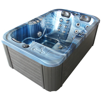 Baignoire de massage 3 personnes petit spa intérieur acrylique bain à remous d'angle