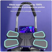 Roue abdominale automatique à quatre rouleaux élargie avec support coudes, entraîneur abdominal portable pour la mise en forme abdominale à domicile