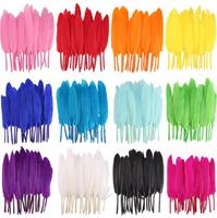 Plume d'oie naturelle pour artisanat artistique bricolage stylo aile coiffure Costume chapeau accessoire de cheveux carnaval fête mariage maison décor de noël