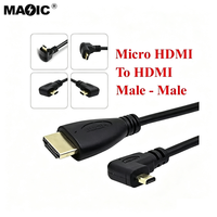 Câble Micro HDMI vers HDMI Mâle-Mâle à Haute Vitesse, Courbé à 90 Degrés (Gauche, Droite, Haut, Bas), 30cm 50cm