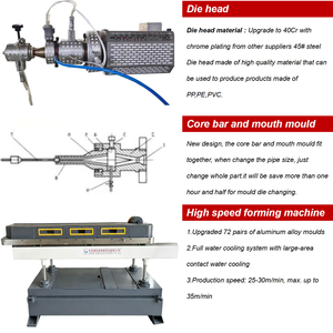 Extrudeuse <span class=keywords><strong>de</strong></span> tuyaux <span class=keywords><strong>de</strong></span> drainage ondulés à haute <span class=keywords><strong>vitesse</strong></span>, monovis avec moteur AC 30:1 L/<span class=keywords><strong>D</strong></span> pour la fabrication <span class=keywords><strong>de</strong></span> tuyaux <span class=keywords><strong>de</strong></span> drainage en PP, PVC, UPVC - Product Image 3