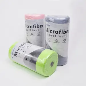 Customized Disposable Tear Away Microfiber Cleaning Cloth Roll Kitchen Reusable Microfiber Quick Dry Towel Rolls