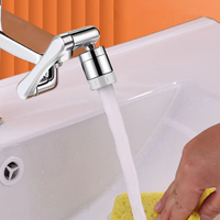 Prolongateur de robinet rotatif 1440 pivotant prolongateur de robinet aérateur filtre d'éclaboussure robinet de cuisine extensible avec 2 Modes de sortie d'eau