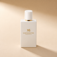 Flacons de parfum rectangulaires en verre personnalisés avec logo, 30ml/50ml/100ml, sérigraphiés, uniques, avec atomiseur, livraison rapide