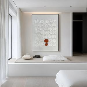 Pintura Moderna Blanca Estilo Wabi para Pared, Arte 3D en Lienzo, Arte Contemporáneo para Decoración del Hogar Moderno y Galería - Product Image 2