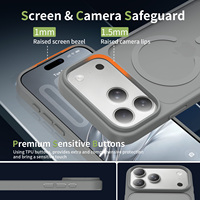 Étui de téléphone magnétique gris translucide mat de luxe avec bouton de contrôle de l'appareil photo, haute qualité, toucher doux personnalisé pour iPhone 18 17 Pro Max
