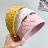Serre-tête large en cuir PU tressé personnalisé LRTOU, accessoires pour cheveux pour femmes
