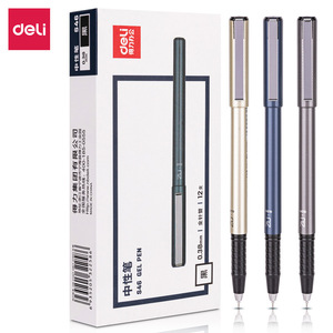 Bolígrafo de Gel Deli S46 de 0.38 mm con Punta de Aguja Completa, Escritura Suave en Negro, para Oficina y Escuela - Product Image 1