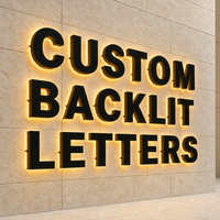 Enseigne d'extérieur étanche à bande lumineuse led pour porte de magasin,  enseigne en lettres 3d led rétroéclairées