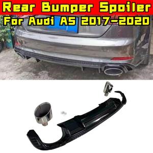 Pour Audi A5 2017-2020 : Kit Carrosserie Diffuseur de Pare-chocs Arrière, Lame de Pare-chocs Arrière, Embout d'Échappement Arrière, Accessoires Auto - Product Image 1