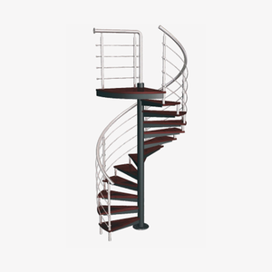 <span class=keywords><strong>Escalier</strong></span> en colimaçon en acier sur mesure Yekalon pour extérieur avec garde-corps et rampes en verre - Product Image 1