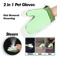 Gants de toilettage à vapeur pour animaux de compagnie 2 en 1, brosses de massage pour toilettage à vaporisation pour chats et chiens d'intérieur, éliminateur de poils, brosse à vapeur pour animaux de compagnie, gant pour animaux de compagnie