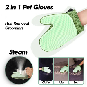 Guantes de Aseo para Mascotas 2 en 1 Mejorados, Cepillos de Masaje para Mascotas con Vapor para Interiores, Eliminador de Pelo para Perros y Gatos, Cepillo de Vapor para Mascotas, Guante para Mascotas - Product Image 2