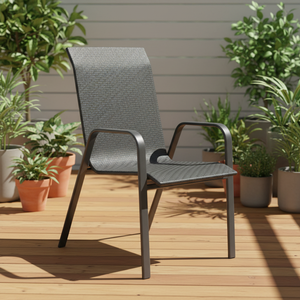 Leisure Modern Portable Rattan Steel <b>Stackable</b> Outdoor Dining <b>Chair</b> for Hotel & Living Room <b>Garden</b> Use - Product Image 2