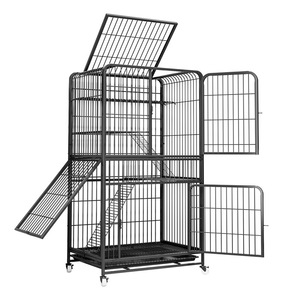 Jaula para Gatos <span class=keywords><strong>de</strong></span> Malla <span class=keywords><strong>de</strong></span> Alambre Galvanizado <span class=keywords><strong>de</strong></span> Estilo Moderno Premium, Resistente, Transpirable, <span class=keywords><strong>con</strong></span> Gran Espacio y Ruedas Universales - Product Image 4