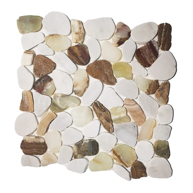 Irregular Pattern Design Natural Stone Marble Mosaic Kitchen Floor Pebble Wall Tiles